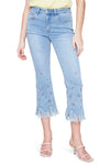 Feathered Hem Embroidered Jean