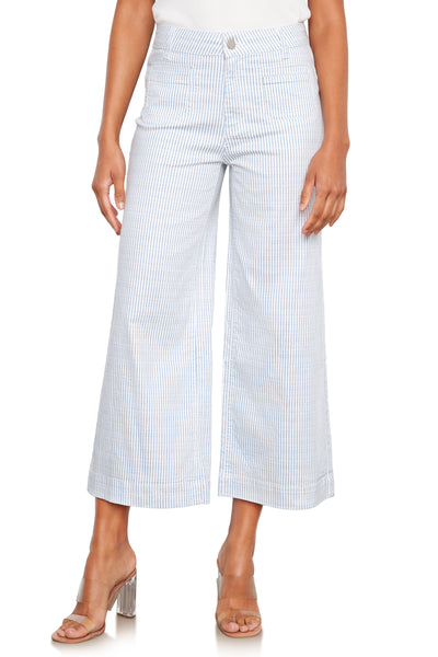 Striped Denim Crop Pant