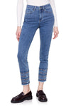 Embroidered Hem Tapered Jean