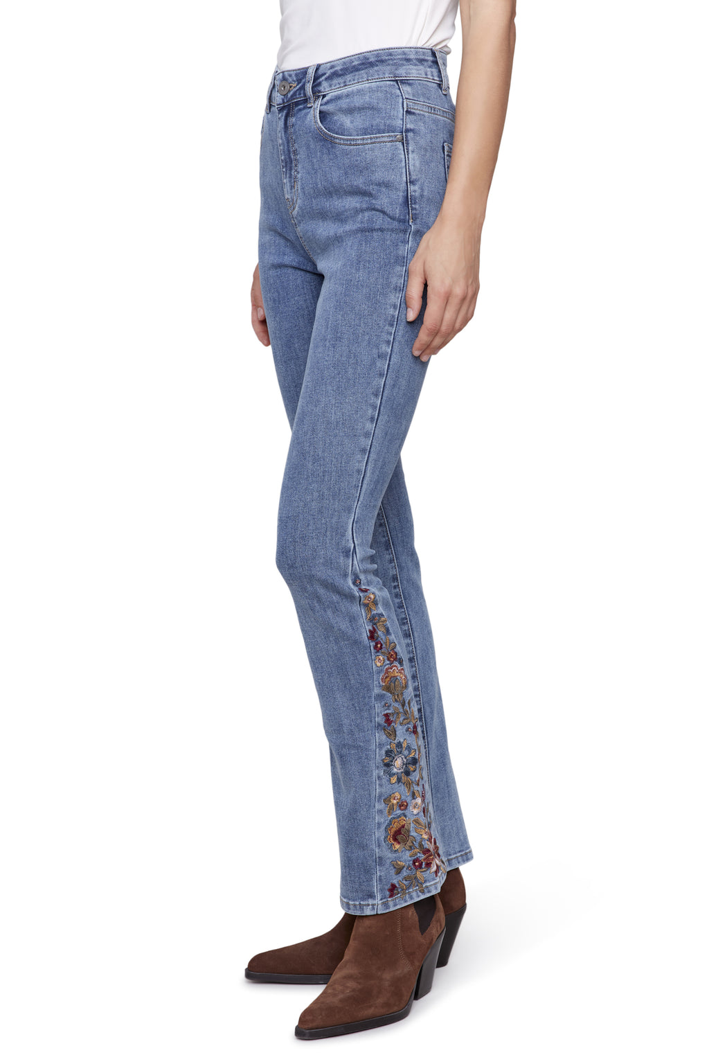 Embroidered Hem Jean