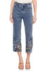 Cutwork Lace Hem Jeans