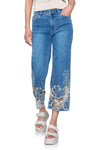 Cutwork Lace Hem Jeans