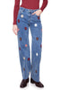 Floral Embroidered Wide Leg Jean