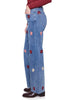 Floral Embroidered Wide Leg Jean