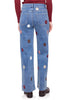Floral Embroidered Wide Leg Jean