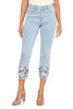 Embroidered Hem Crop Jean