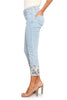 Embroidered Hem Crop Jean