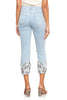 Embroidered Hem Crop Jean