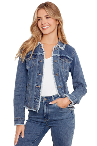 Fringe Trim Denim Jacket