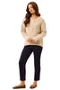 Scalloped Hem Henley Sweater
