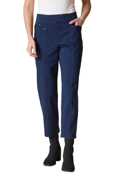 Stonewashed Seamed Straight Pant