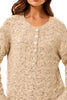 Scalloped Hem Henley Sweater