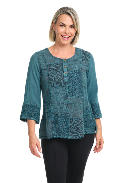 Blaze Embroidered Pullover Blouse