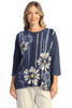 Jess & Jane Groovy Cotton Pocket Top, Spring Summer Women's Shirts Knit. Denim