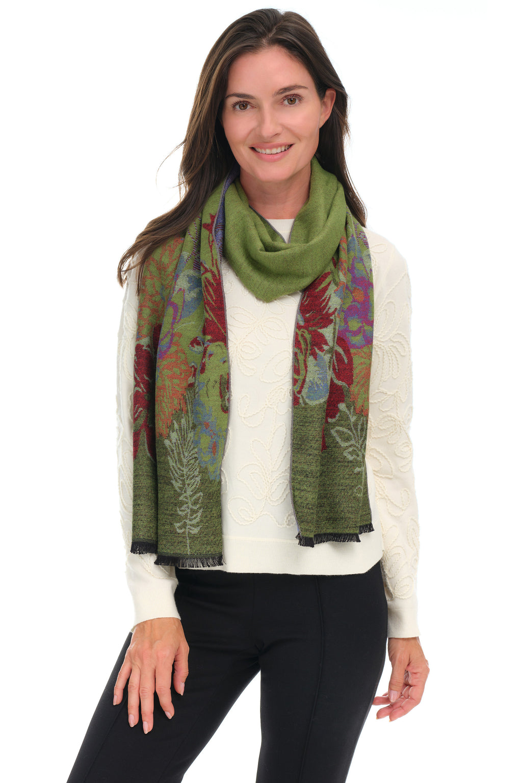 Rapti Cashmere Scarf, Fall Winter Accessories. Forest.