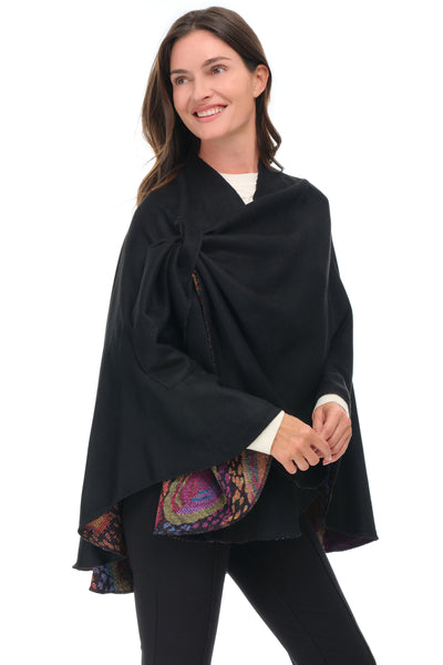 Rapti Reversible Cashmere Shawl, Fall Winter Accessories. Ripe Berries.