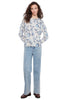 Side Button Floral Sweater