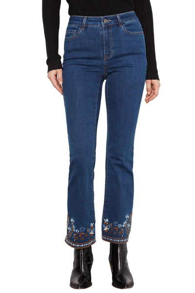 Embroidered Split Cuff Jean