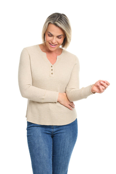 Waffle Henley Top