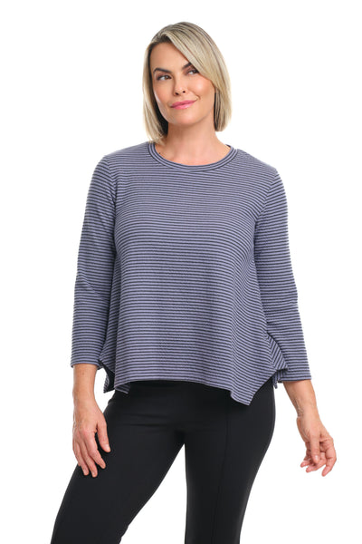 Black Striped Doublecloth Swing Top