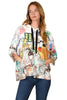 Inoah Meow Mates Hoodie, Spring Summer Women's Shirts Knit. White Multi