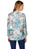Inoah Book Nook Tie Front Top, Spring Summer Women's Shirts Knit. Blues