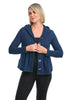 Stonewashed Shirred Hoodie Jacket