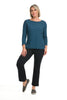 Black Striped Boatneck Top