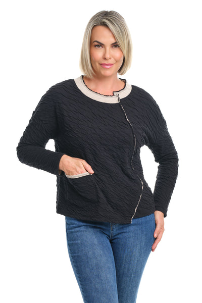Crinkle Double Faced Metro Pullover