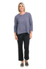 Black Striped Doublecloth Swing Top