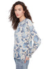 Side Button Floral Sweater