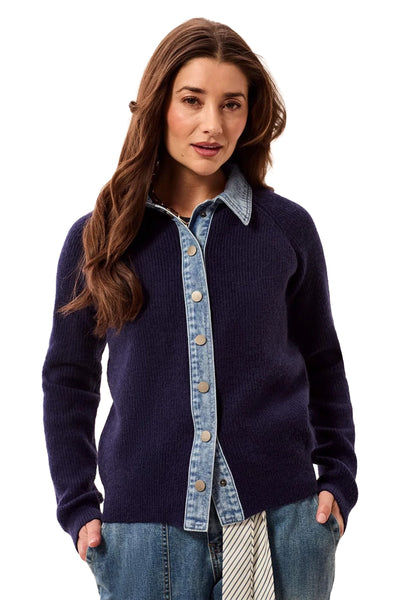 Mixed Media Sweater Jacket