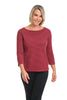 Black Striped Doublecloth Boatneck Top