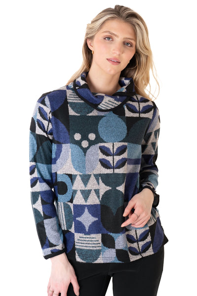 Patchwork and Flowers Reversible Mock Top