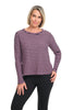 Black Striped Boxy Mock Neck Top