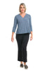 Crimped Shawl Collar Top