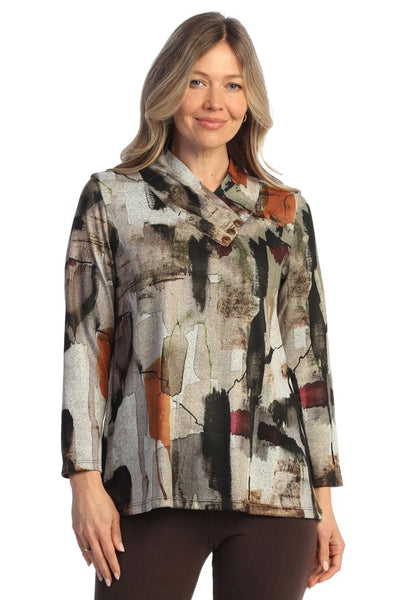Natura Brushed Gathered Neck Top