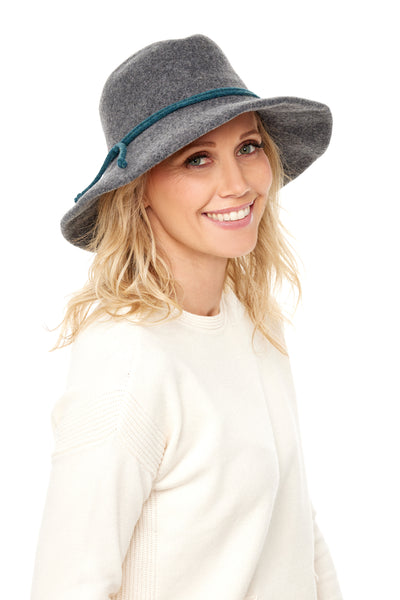 Boiled Wool Fedora with Rope Trim