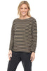 Striped Button Boatneck